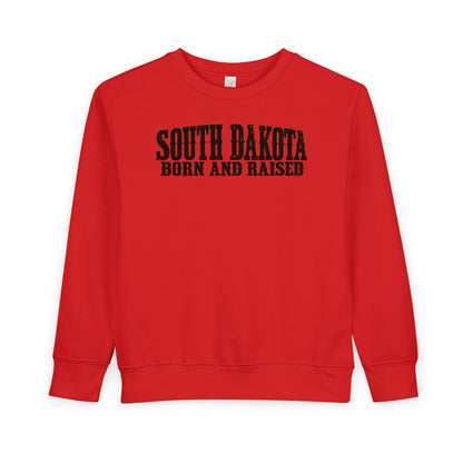 South Dakota Born and Raised Western Heritage Unisex Toddler Sweatshirt