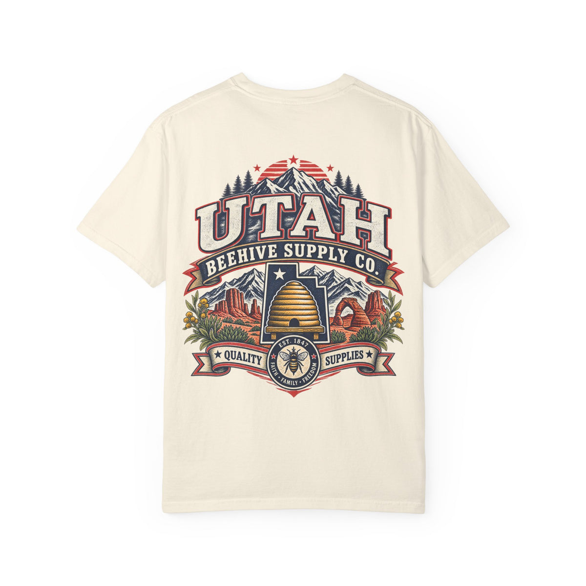 Utah Beehive Supply Co Unisex Comfort Color 1717 Streetwear Graphic Tee