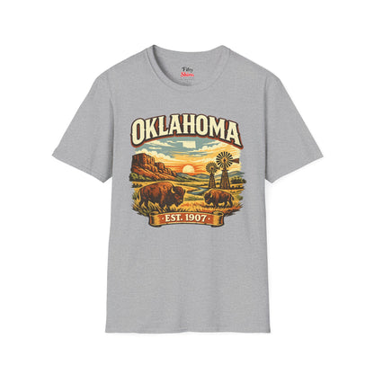 Vintage Oklahoma Heritage Unisex Softstyle T Shirt State Pride Graphic Tee Collections FS03