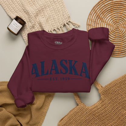 Alaska Est 1959 Unisex Crewneck Sweatshirt State Name Graphic