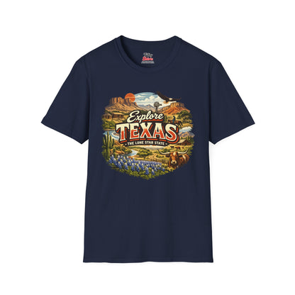 Explore Texas Unisex Softstyle T Shirt State Pride Graphic Tee Collections FS03