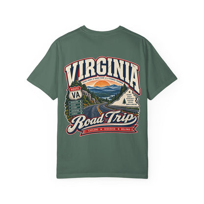 Virginia Road Trip Unisex Comfort Color 1717 Streetwear Graphic Tee