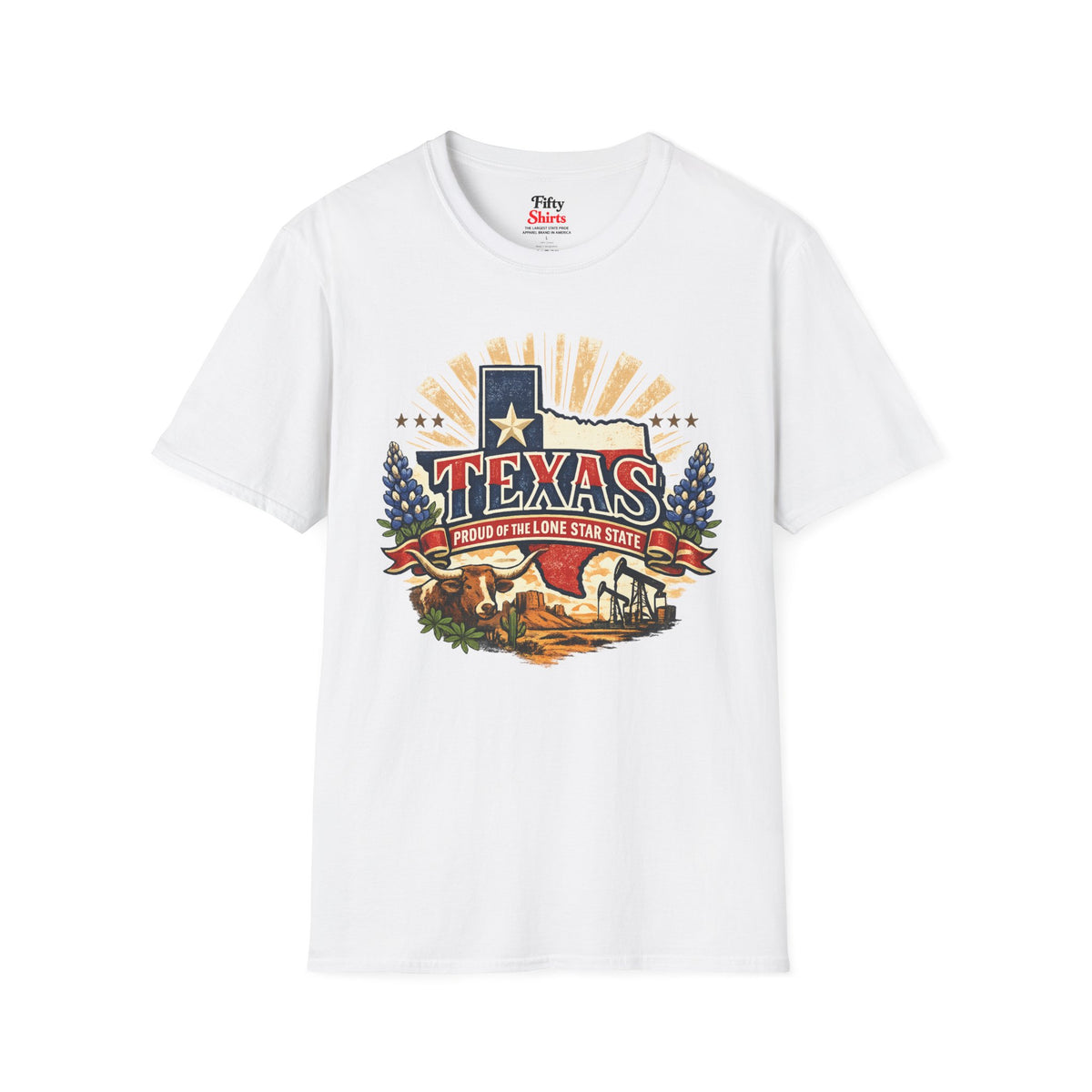 Texas State Pride Unisex Softstyle T Shirt State Pride Graphic Tee Collections FS03