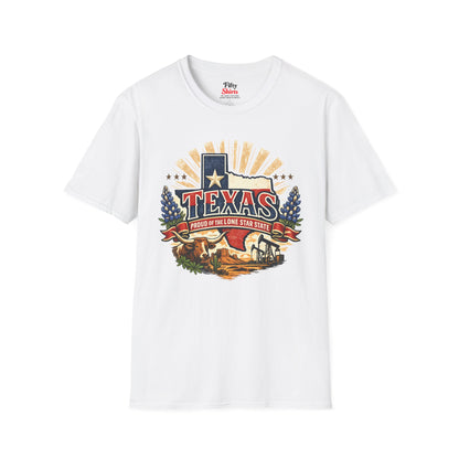 Texas State Pride Unisex Softstyle T Shirt State Pride Graphic Tee Collections FS03
