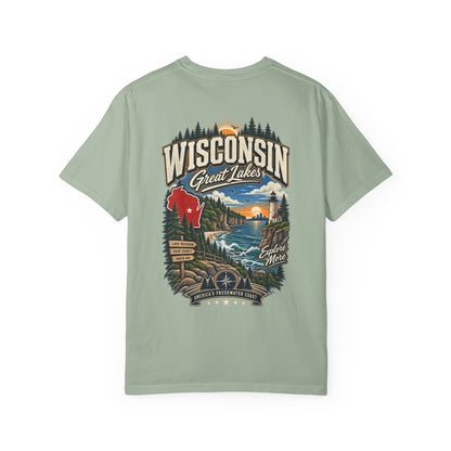 Wisconsin Great Lakes Unisex Comfort Color 1717 Streetwear Graphic Tee