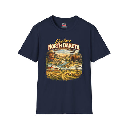 Explore North Dakota Unisex Softstyle T Shirt State Pride Graphic Tee Collections FS03