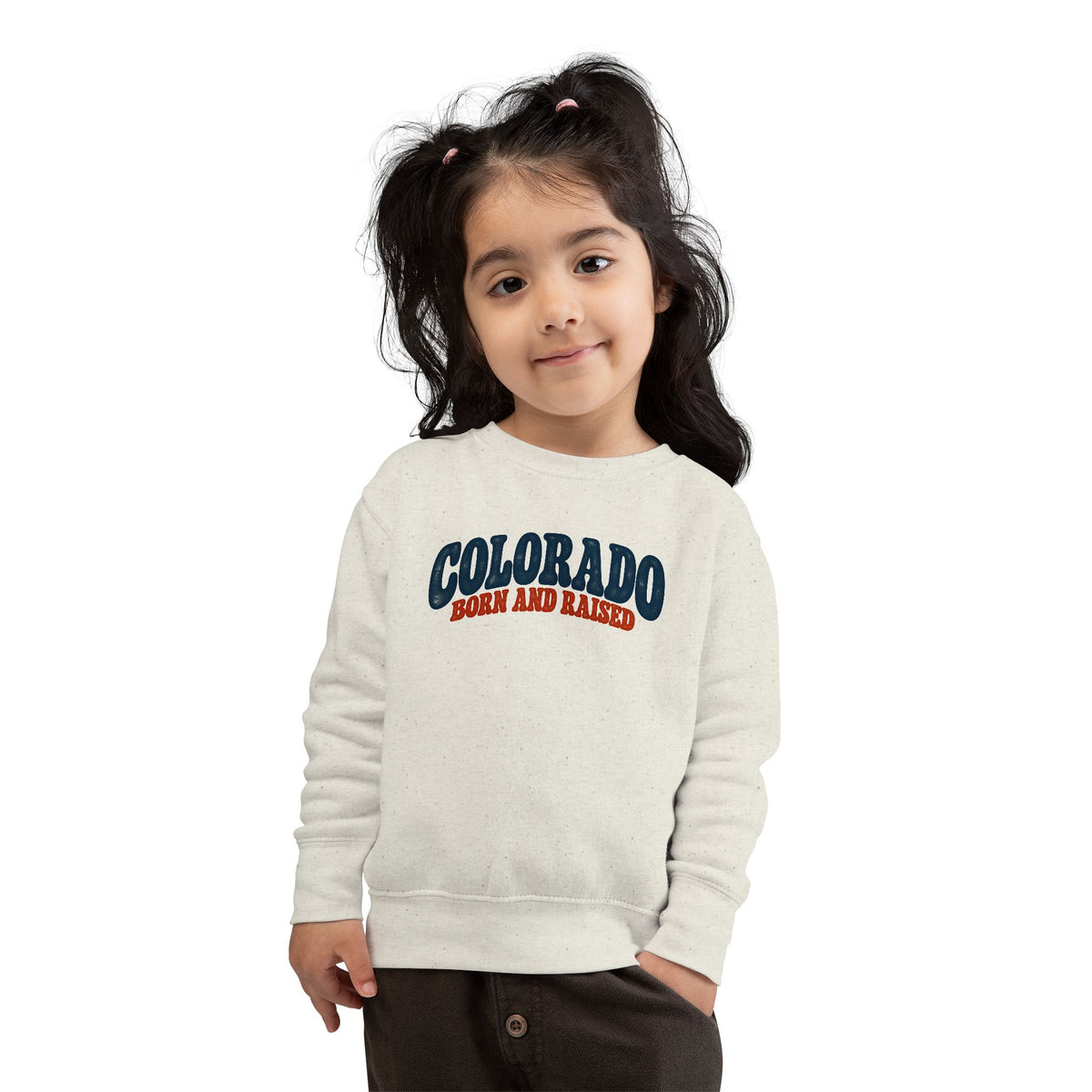 Colorado Born and Raised Retro 1970s Unisex Toddler Sweatshirt