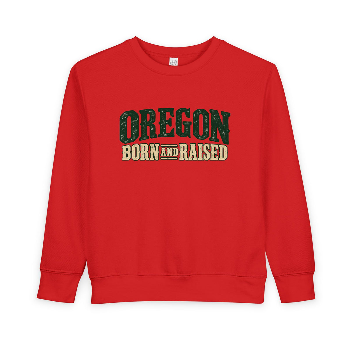 Oregon Born and Raised Rustic Pacific Northwest Unisex Toddler Sweatshirt
