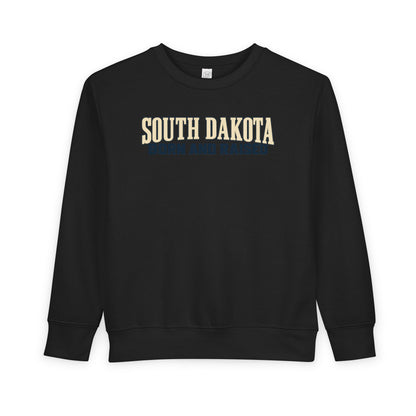 South Dakota Born and Raised Premium Heritage Unisex Toddler Sweatshirt