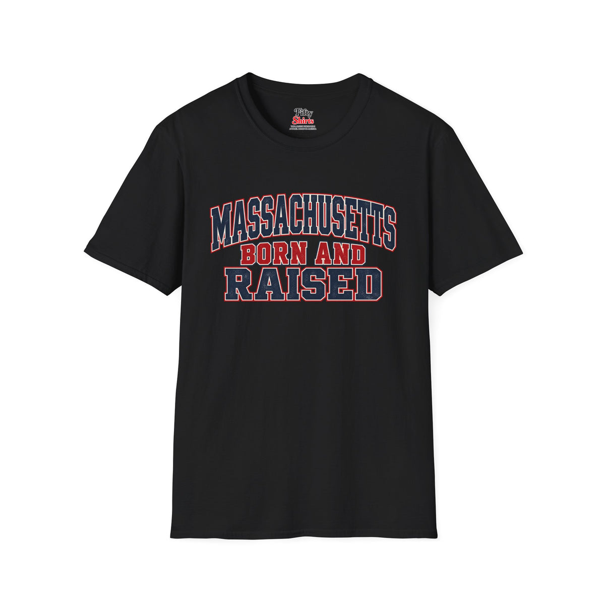 Massachusetts Born And Raised Unisex Softstyle T Shirt State Name Graphic Tee