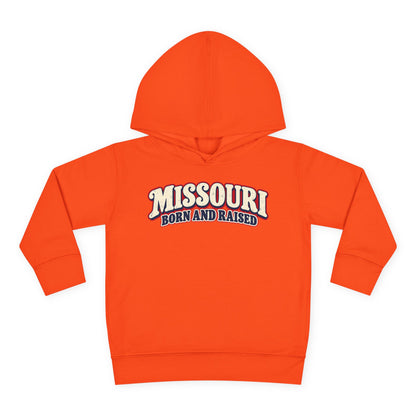 Missouri Born and Raised Retro 1970s Unisex Toddler Pullover Fleece Hoodie