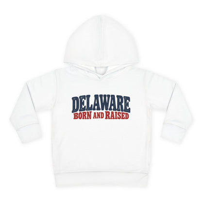 Delaware Born and Raised Retro 1970s Unisex Toddler Pullover Fleece Hoodie