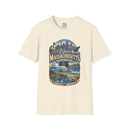 Explore Massachusetts Unisex Softstyle T Shirt State Pride Graphic Tee Collections FS03