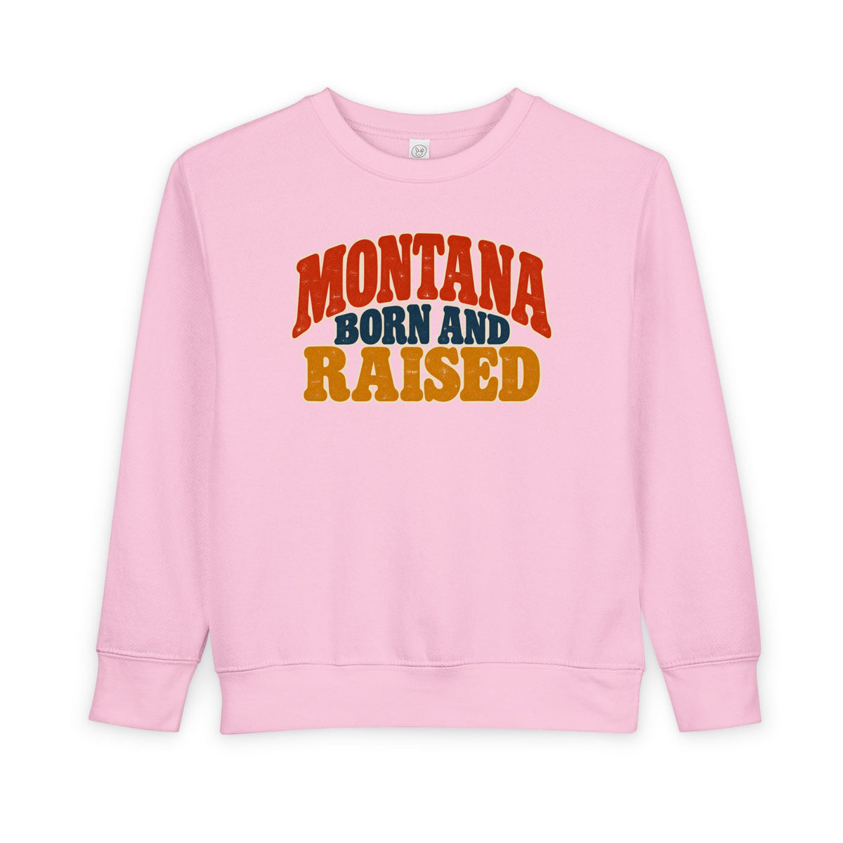 Montana Born and Raised Retro 1970s Unisex Toddler Sweatshirt Graphic