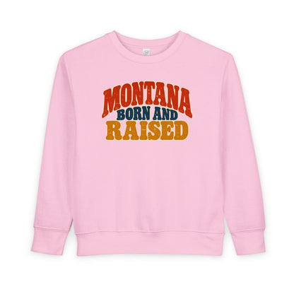 Montana Born and Raised Retro 1970s Unisex Toddler Sweatshirt Graphic