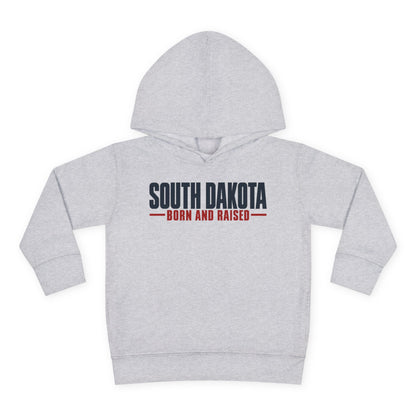 South Dakota Born and Raised Minimal Modern Heritage Unisex Toddler Pullover Fleece Hoodie