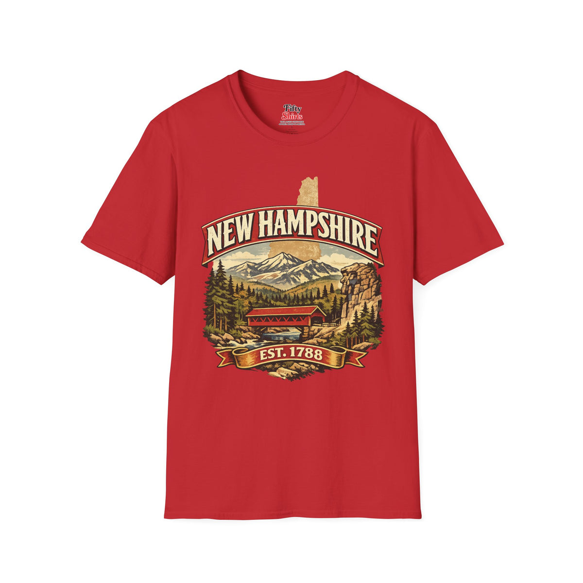 Vintage New Hampshire Heritage Unisex Softstyle T Shirt State Pride Graphic Tee Collections FS03