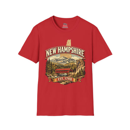 Vintage New Hampshire Heritage Unisex Softstyle T Shirt State Pride Graphic Tee Collections FS03