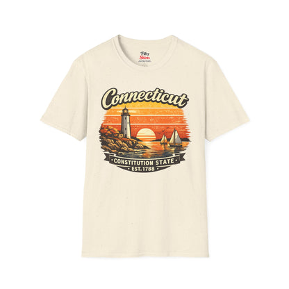 Connecticut Coastal Sunset Unisex Softstyle T Shirt State Pride Graphic Tee Collections FS03