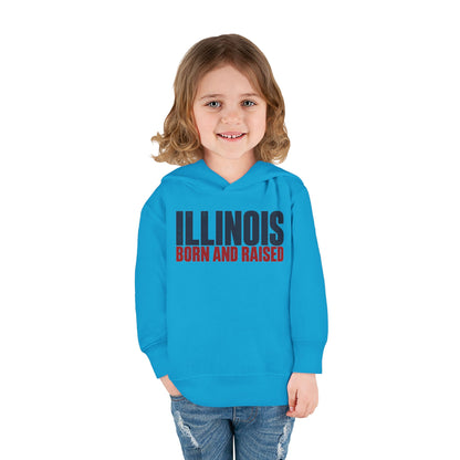 Illinois Born and Raised Modern Midwest Streetwear Unisex Toddler Pullover Fleece Hoodie