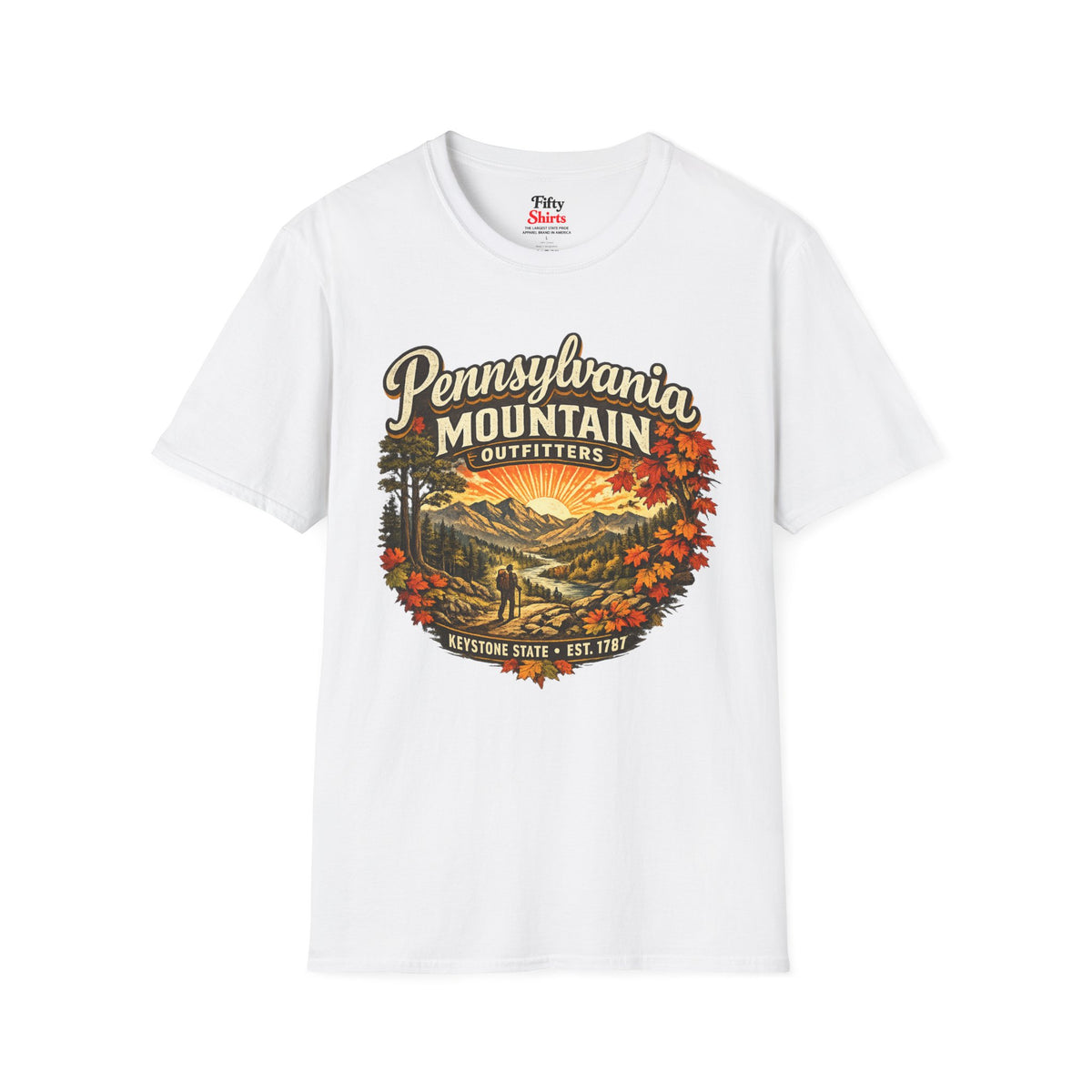 Pennsylvania Mountain Outfitters Unisex Softstyle T Shirt State Pride Graphic Tee Collections FS03