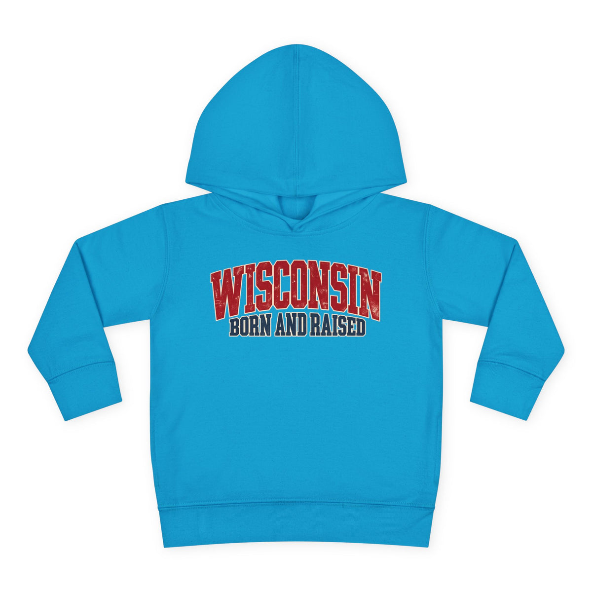 Wisconsin Born and Raised Midwest Heritage Unisex Toddler Pullover Fleece Hoodie