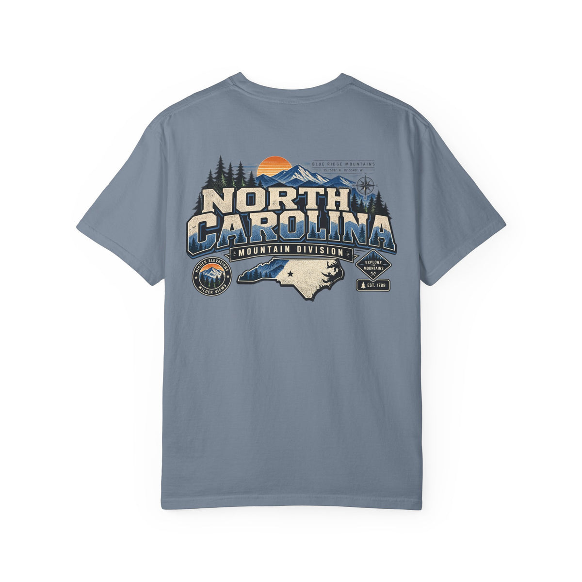 North Carolina Mountain Division Unisex Comfort Color 1717 Streetwear Graphic Tee