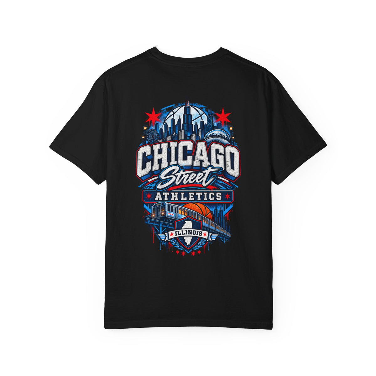 Chicago Illinois Street Athletics Unisex Comfort Color 1717 Streetwear Graphic Tee