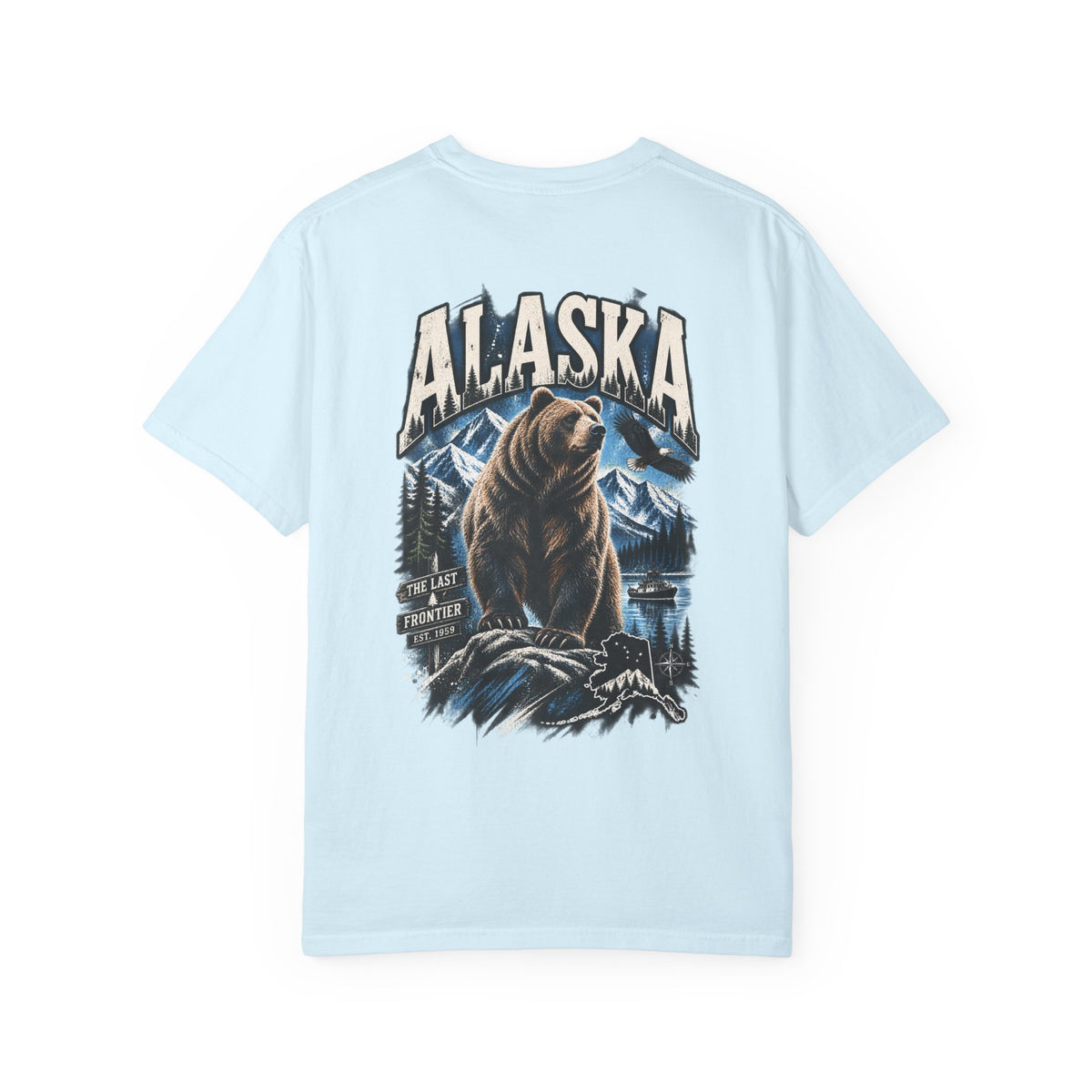 Alaska Bear Streetwear  Unisex Comfort Color 1717 Streetwear Graphic Tee
