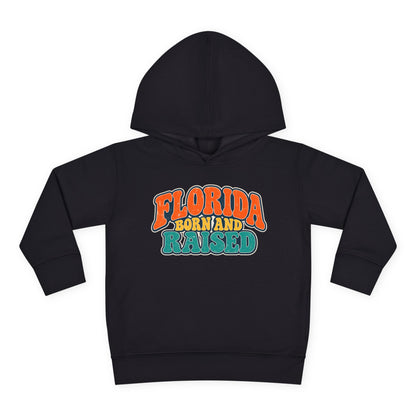 Florida Born and Raised Retro Sunshine State Unisex Toddler Pullover Fleece Hoodie