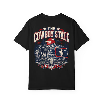 Wyoming The Cowboy State Unisex Comfort Color 1717 Streetwear Graphic Tee