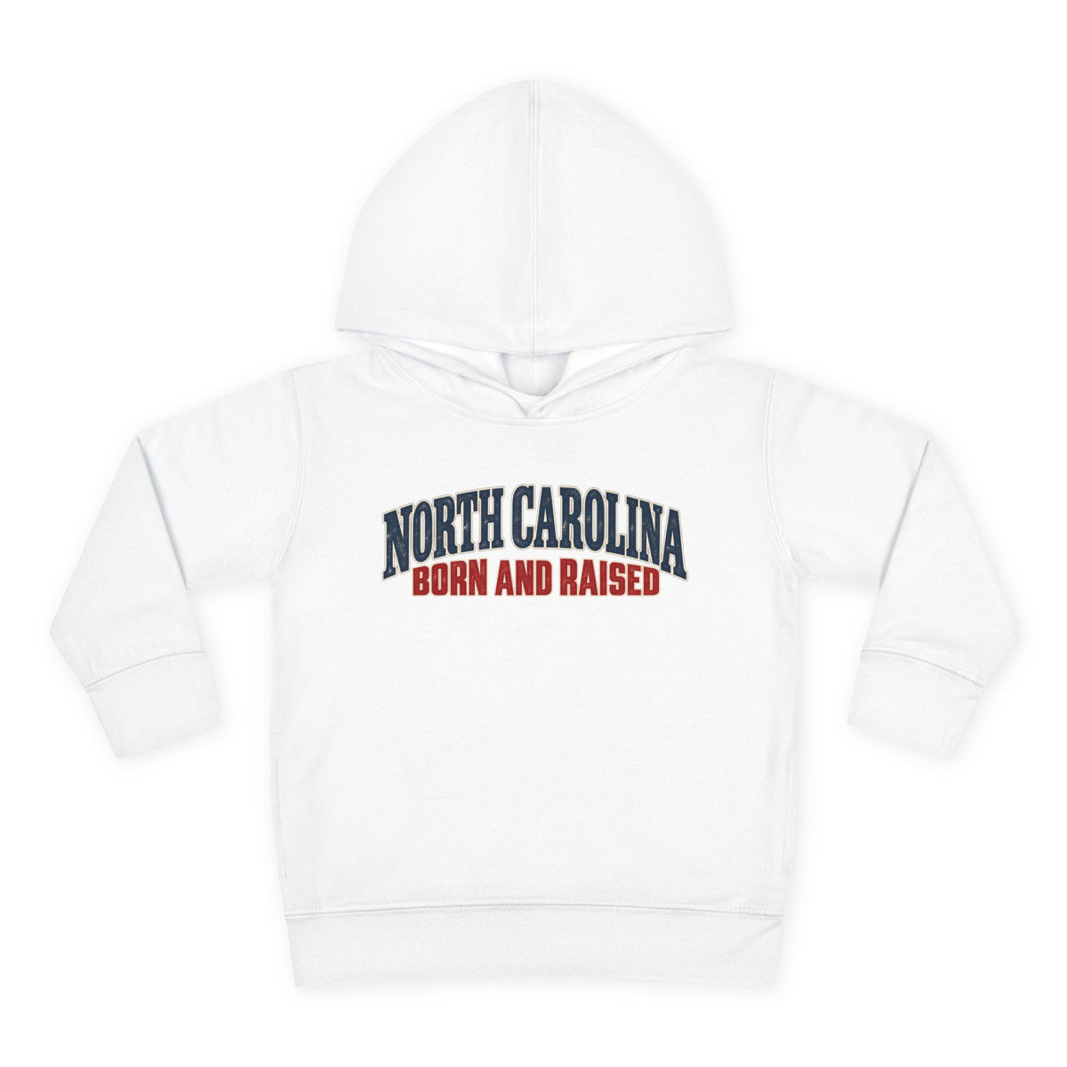 North Carolina Born and Raised Classic Souvenir Unisex Toddler Pullover Fleece Hoodie