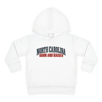 North Carolina Born and Raised Classic Souvenir Unisex Toddler Pullover Fleece Hoodie