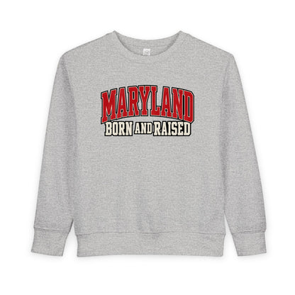 Maryland Born and Raised Bold Athletic Unisex Toddler Sweatshirt