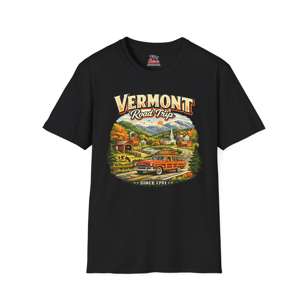 Vermont Road Trip Unisex Softstyle T Shirt State Pride Graphic Tee Collections FS03