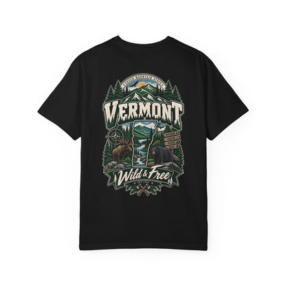 Vermont Wild & Free Unisex Comfort Color 1717 Streetwear Graphic Tee