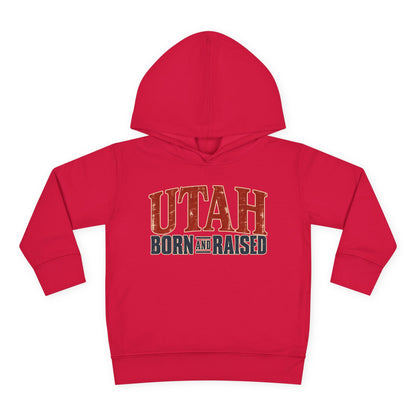Utah Born and Raised Premium Heritage Unisex Toddler Pullover Fleece Hoodie