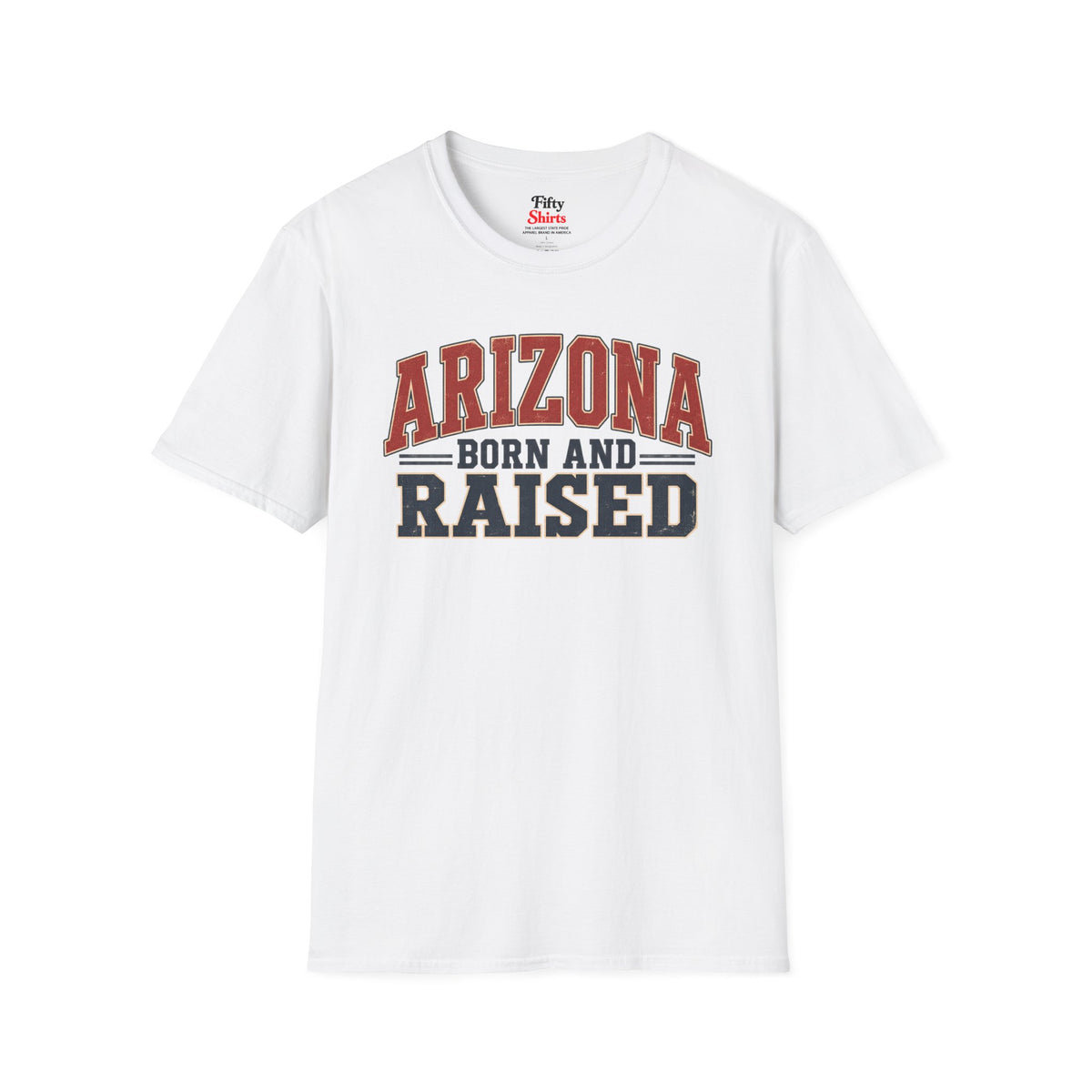 Arizona Born and Raised Unisex Softstyle T Shirt State Name Graphic Tee