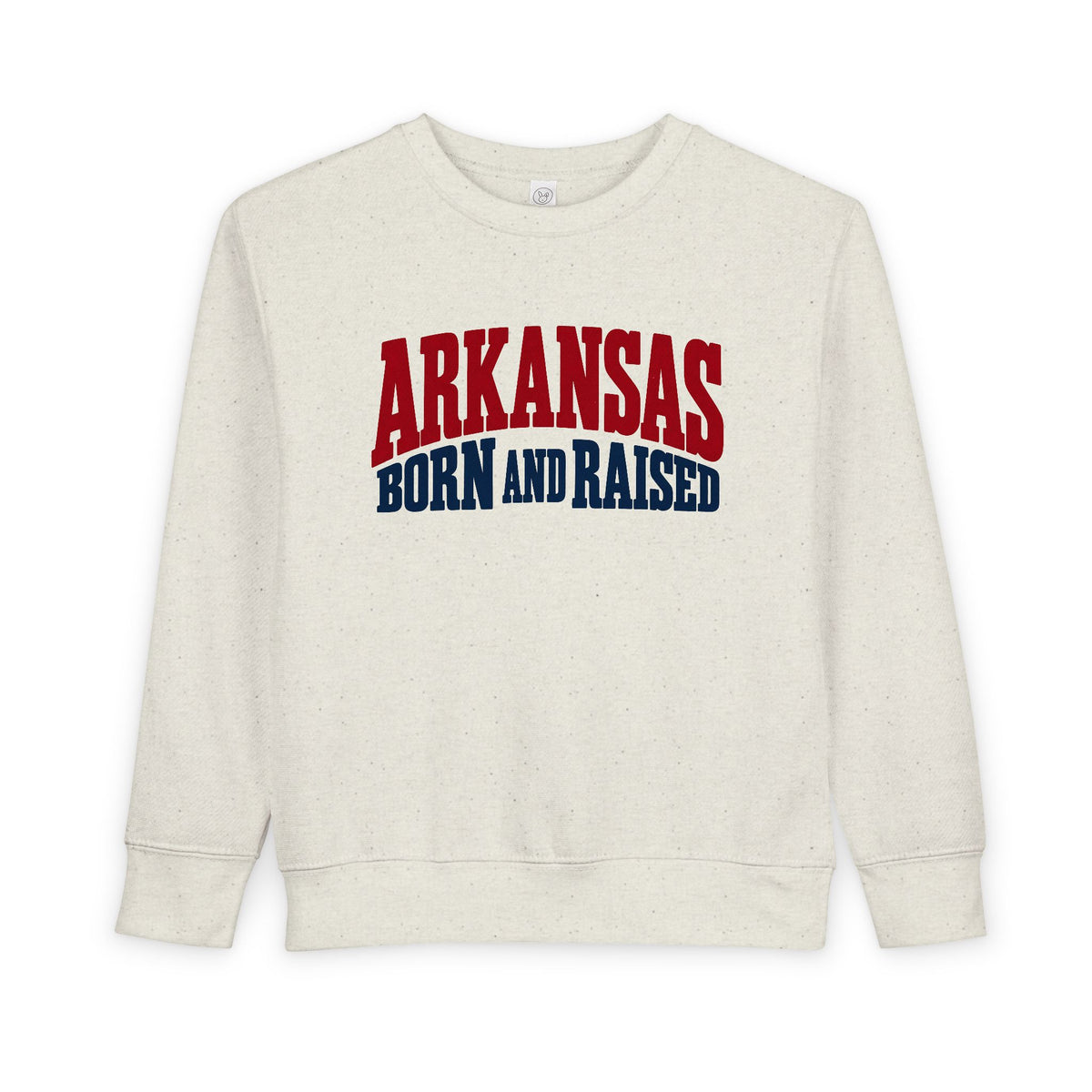 Arkansas Born and Raised Bold Vintage State Pride Unisex Toddler Sweatshirt