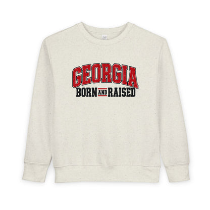 Georgia Born and Raised Old-School Athletic Unisex Toddler Sweatshirt