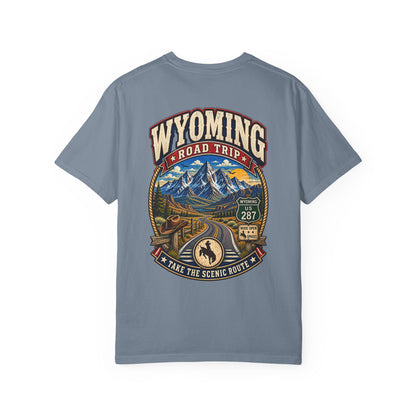 Wyoming Roadtrip Unisex Comfort Color 1717 Streetwear Graphic Tee