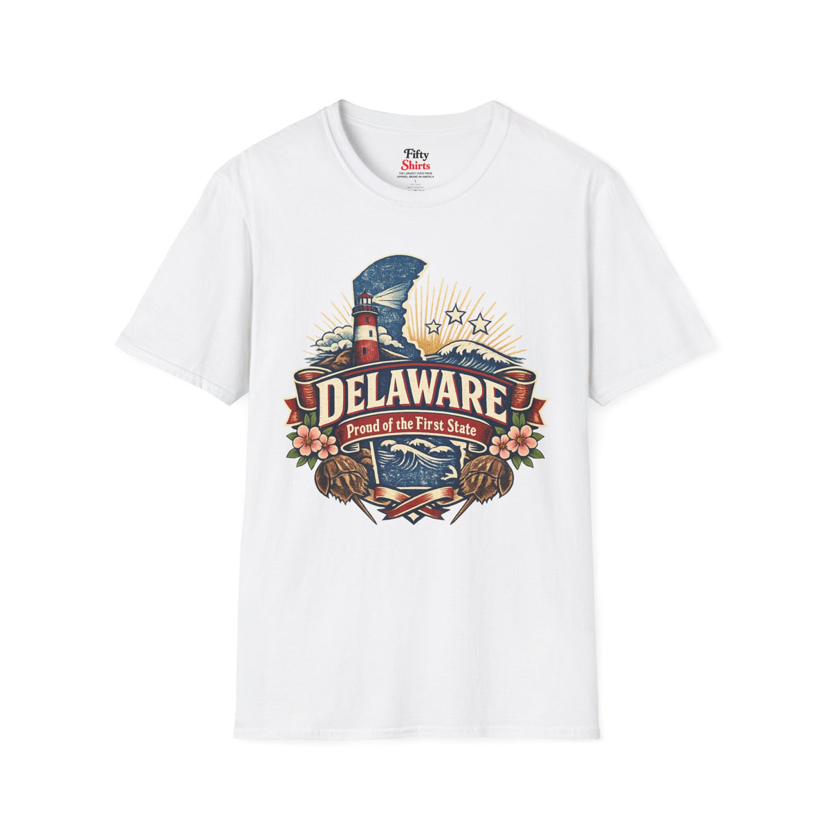 Delaware State Pride Unisex Softstyle T Shirt State Pride Graphic Tee Collections FS03