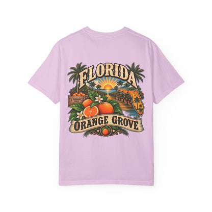 Florida Orange Grove  Unisex Comfort Color 1717 Streetwear Graphic Tee