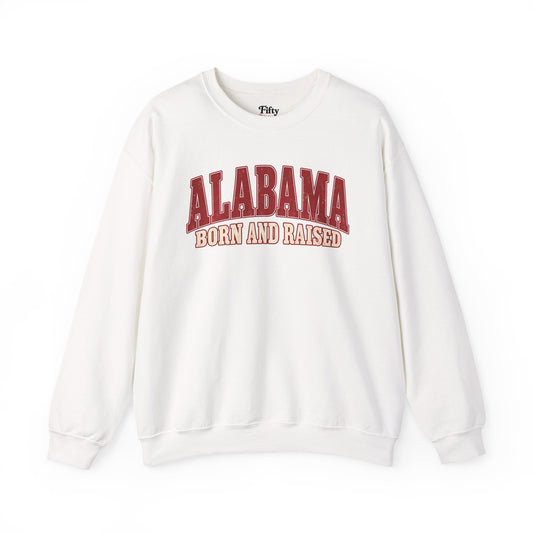 Alabama Born and Raised Classic Southern Heritage Unisex Sweatshirt Graphic