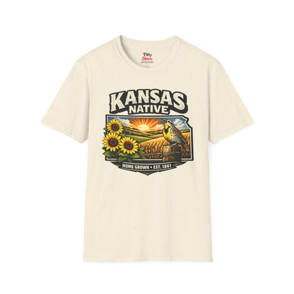 Kansas Native Unisex Softstyle T Shirt State Pride Graphic Tee Collections FS03