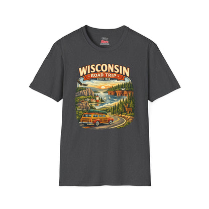 Wisconsin Road Trip Unisex Softstyle T Shirt State Pride Graphic Tee Collections FS03