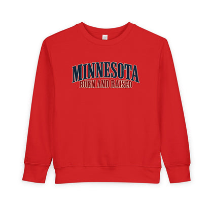 Minnesota Born and Raised Luxury Heritage Unisex Toddler Sweatshirt
