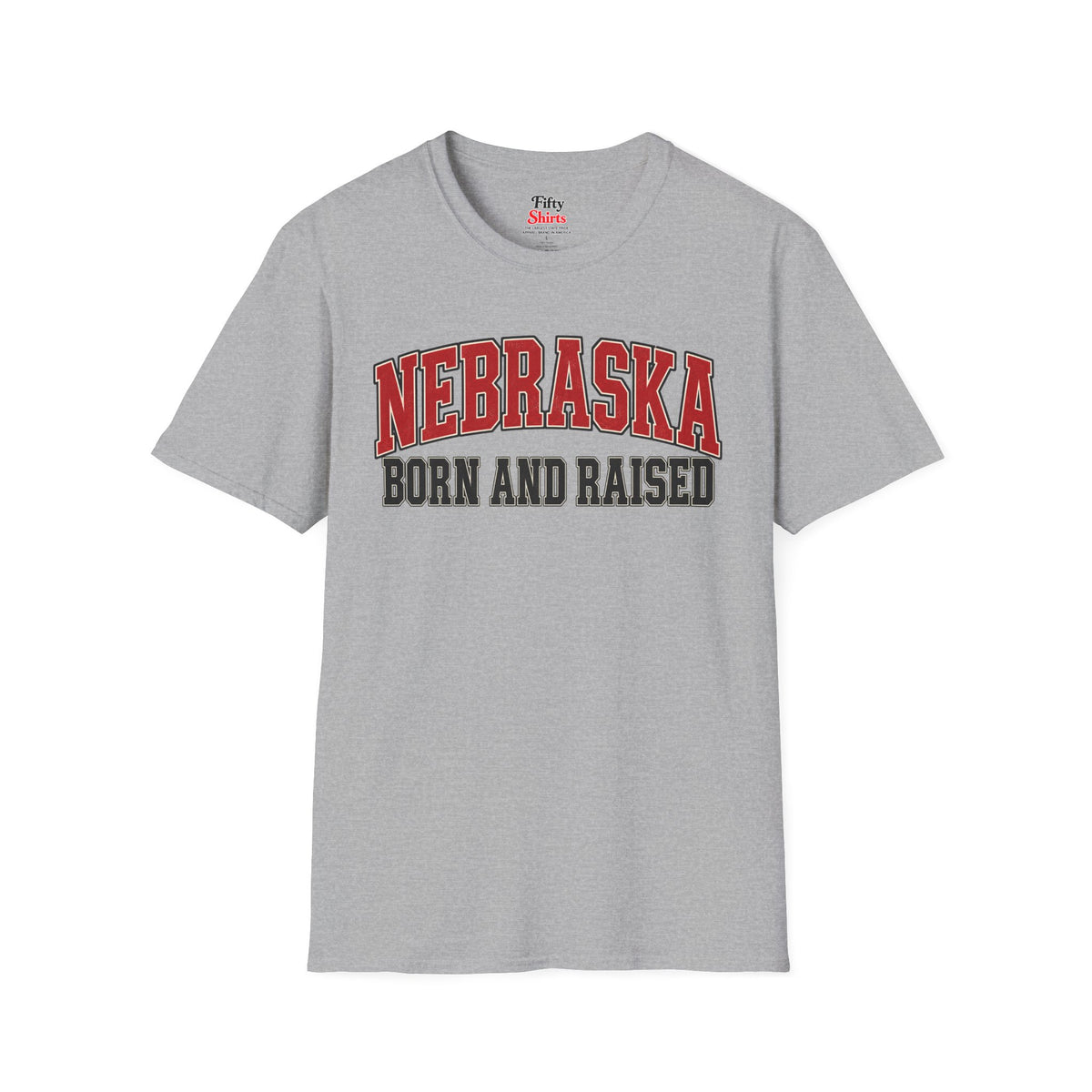 Nebraska Born and Raised Unisex Softstyle T Shirt State Name Graphic Tee