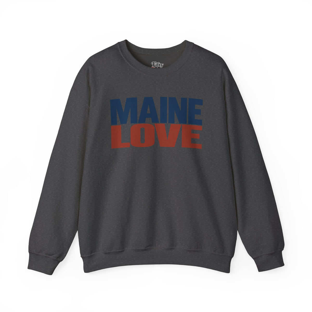 Maine Love Unisex Crewneck Sweatshirt State Name Graphic