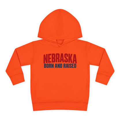 Nebraska Born and Raised Minimal Heritage Unisex Toddler Pullover Fleece Hoodie